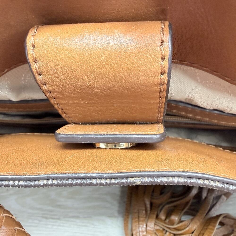 Michael Kors Brown Jet Set Marina Large Gathered Logo Tote Purse Shoulder Bag - Picture 9 of 13